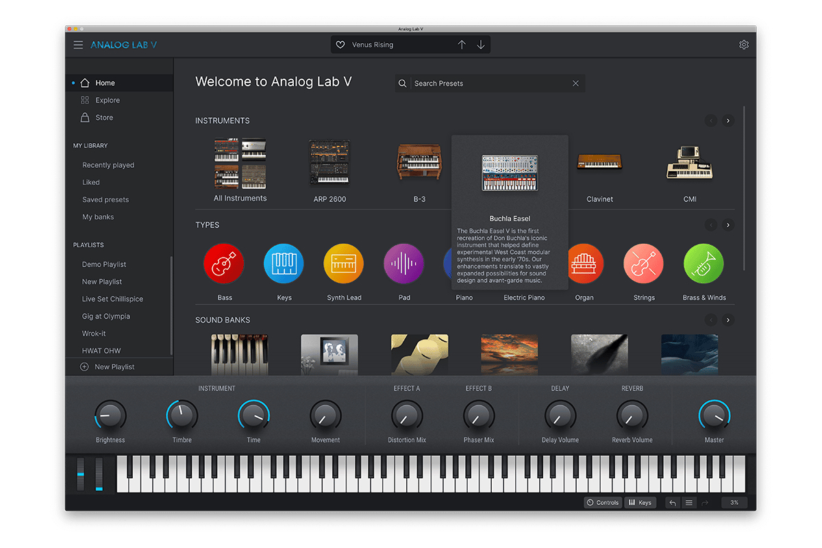 ArturiaからAnalog Lab Vが新発売。27の鍵盤楽器、2000を超えるプリセットを収録したソフト音源集！
