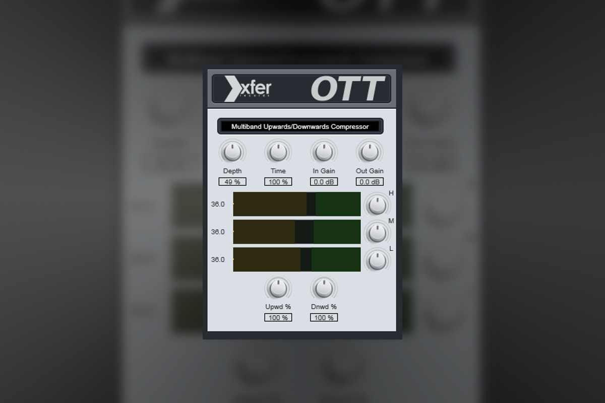 Xfer Record OTT サウンドにインパクトを与える、無料のマルチバンドコンプレッサー